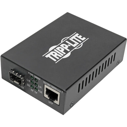 Convertisseur de média fibre vers Ethernet Gigabit SFP Tripp Lite par Eaton, POE+ - 10/100/1000 Mbps N785-P01-SFP