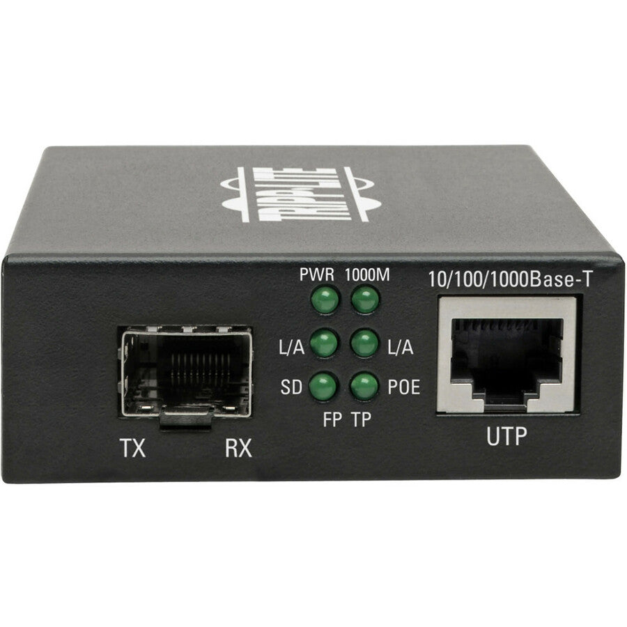 Convertisseur de média fibre vers Ethernet Gigabit SFP Tripp Lite par Eaton, POE+ - 10/100/1000 Mbps N785-P01-SFP