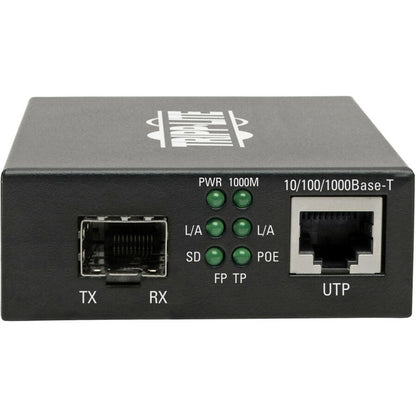 Convertisseur de média fibre vers Ethernet Gigabit SFP Tripp Lite par Eaton, POE+ - 10/100/1000 Mbps N785-P01-SFP