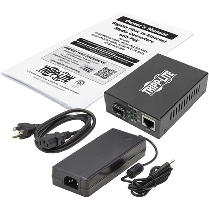 Convertisseur de média fibre vers Ethernet Gigabit SFP Tripp Lite par Eaton, POE+ - 10/100/1000 Mbps N785-P01-SFP