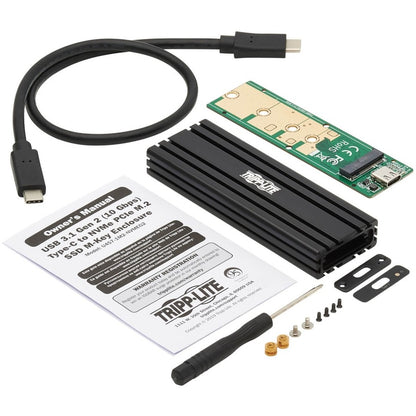 Boîtier de disque dur Tripp Lite by Eaton U457-1M2-NVMEG2 - Interface hôte USB 3.1 (Gen 2) Type C - Prise en charge UASP externe - Noir U457-1M2-NVMEG2