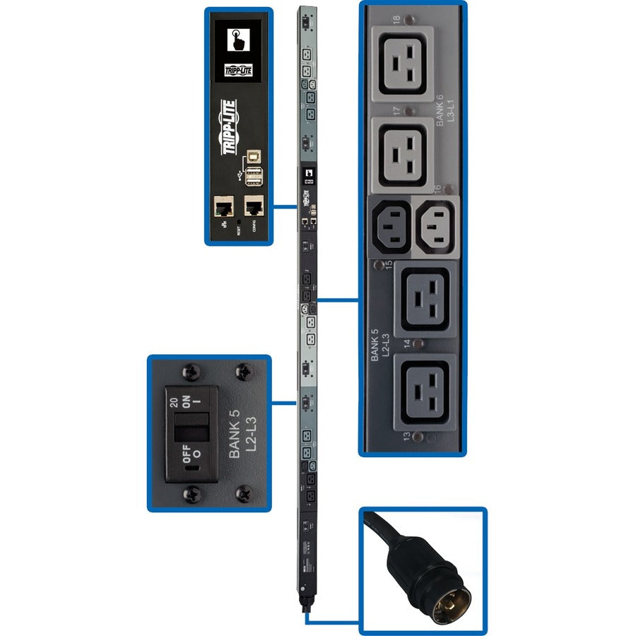 PDU3EVSR6H50A de Tripp Lite par Eaton avec 18 prises PDU3EVSR6H50A