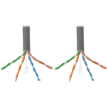 Câble PVC CMR 24AWG Cat6 Gigabit multibrin Tripp Lite par Eaton, gris, 1000 pi N220-01K-GY
