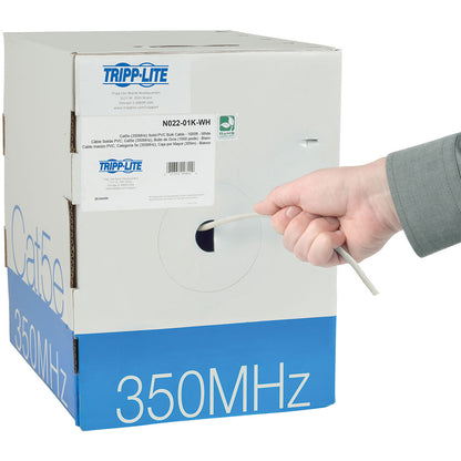 Câble PVC monobrin Cat5e 350 MHz Tripp Lite par Eaton, blanc, 1000 pi N022-01K-WH