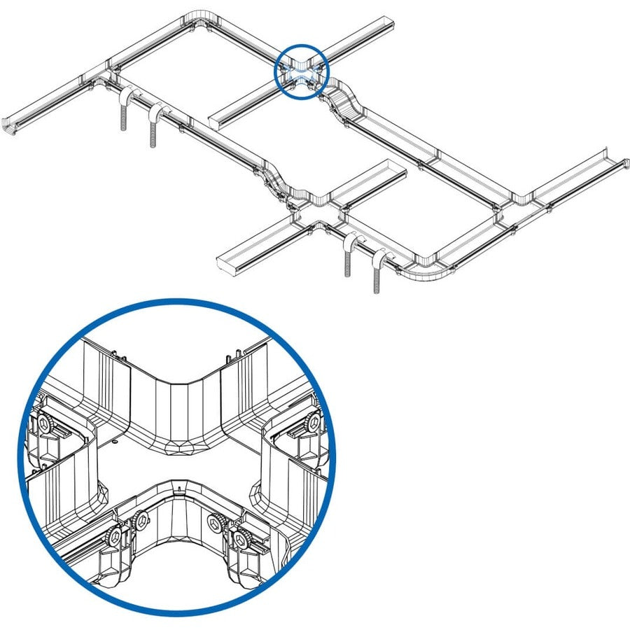 Jonction horizontale à 4 voies sans outil Tripp Lite by Eaton pour système de routage de fibre, 120 mm (5 po) SRFC5JUNT4