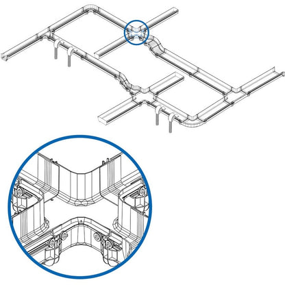 Jonction horizontale à 4 voies sans outil Tripp Lite by Eaton pour système de routage de fibre, 120 mm (5 po) SRFC5JUNT4