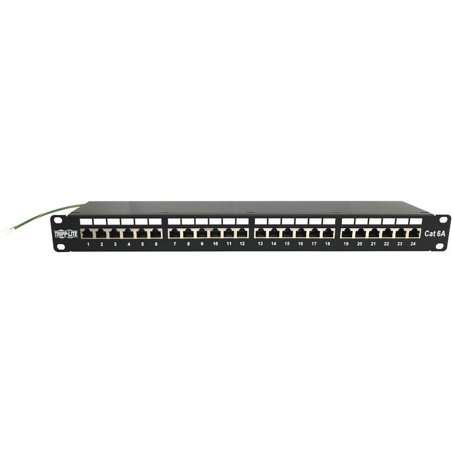 Tripp Lite by Eaton 24-Port Cat6a Shielded Patch Panel - 10 Gbps, STP, 110 Punch Down, RJ45, 1U, TAA N252-024-6A-SH