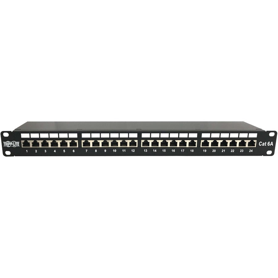 Tripp Lite by Eaton 24-Port Cat6a Shielded Patch Panel - 10 Gbps, STP, 110 Punch Down, RJ45, 1U, TAA N252-024-6A-SH
