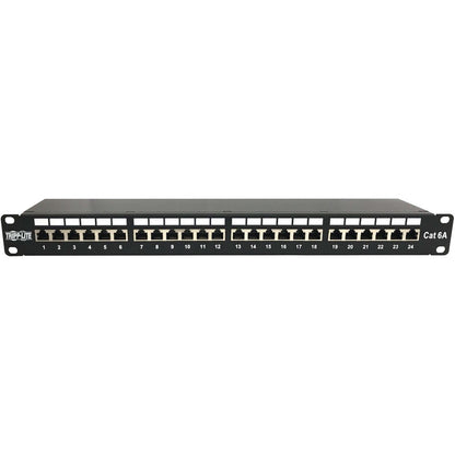 Tripp Lite by Eaton 24-Port Cat6a Shielded Patch Panel - 10 Gbps, STP, 110 Punch Down, RJ45, 1U, TAA N252-024-6A-SH