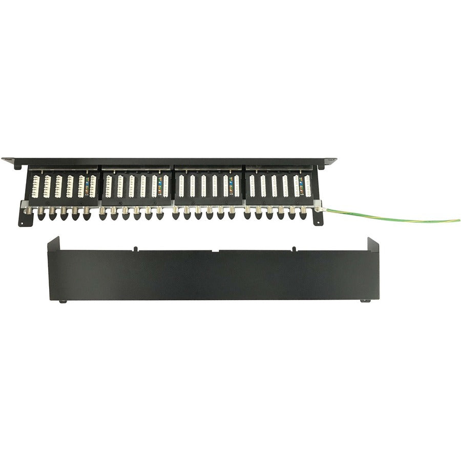 Tripp Lite by Eaton 24-Port Cat6a Shielded Patch Panel - 10 Gbps, STP, 110 Punch Down, RJ45, 1U, TAA N252-024-6A-SH