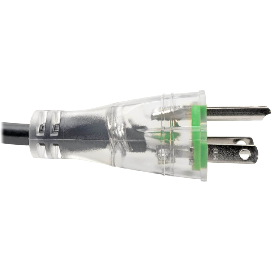 Câble d'alimentation pour ordinateur Tripp Lite 10 pieds Câble médical hospitalier 5-15P vers C13 Transparent 10A 18AWG 10' P006-010-HG13CL
