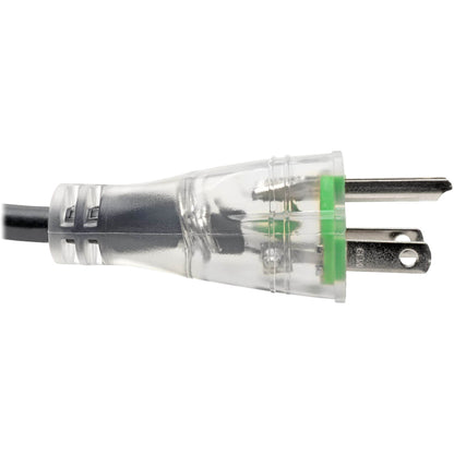 Câble d'alimentation pour ordinateur Tripp Lite 10 pieds Câble médical hospitalier 5-15P vers C13 Transparent 10A 18AWG 10' P006-010-HG13CL