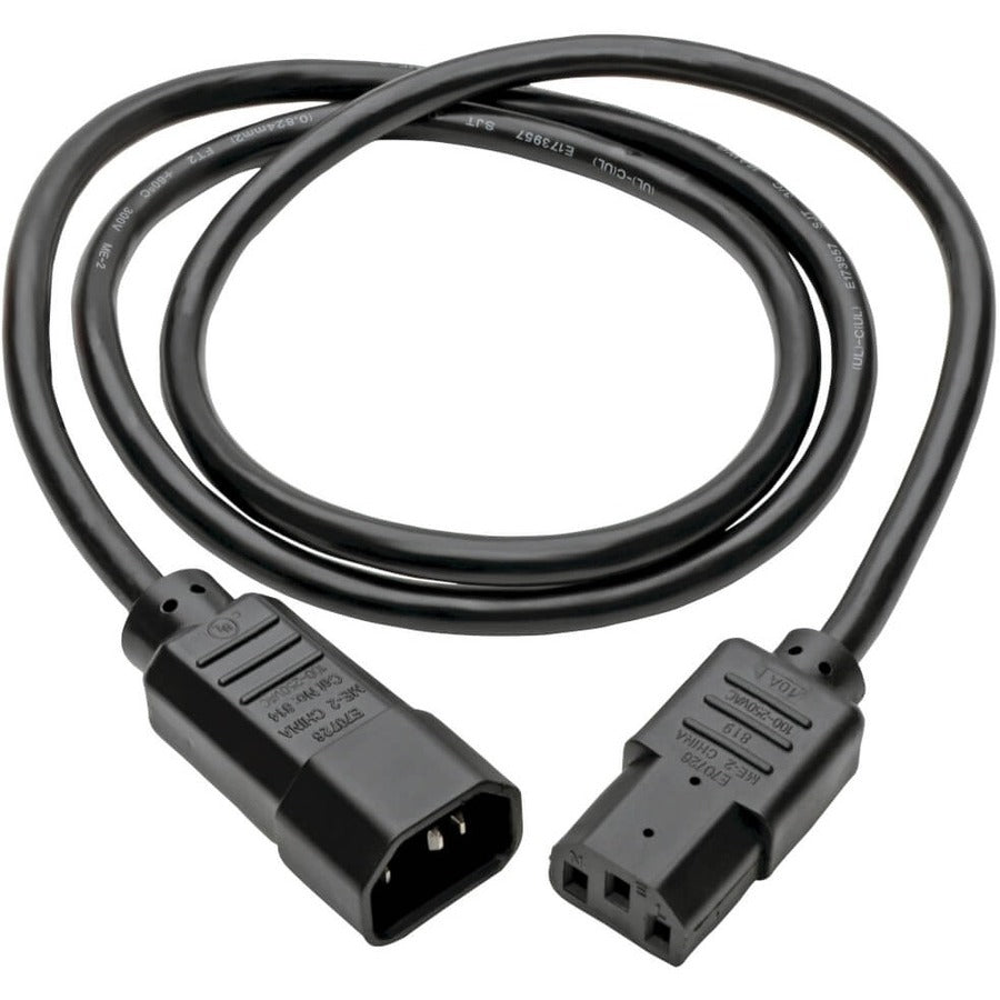 Câble d'extension de cordon d'alimentation pour ordinateur Tripp Lite 3 pieds C14 à C13 10 A 18 AWG 3' P004-003