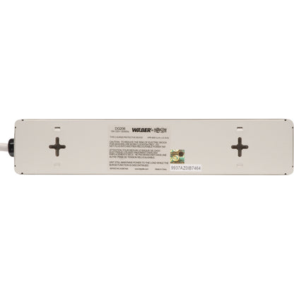 Multiprise triphasée Waber avec parasurtenseur 6 prises, cordon de 6 pi, 1 050 joules DG206