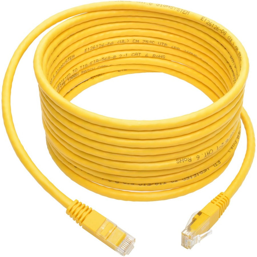 Câble de raccordement moulé Gigabit Cat6 Tripp Lite par Eaton (RJ45 M/M), jaune, 15 pi N200-015-YW