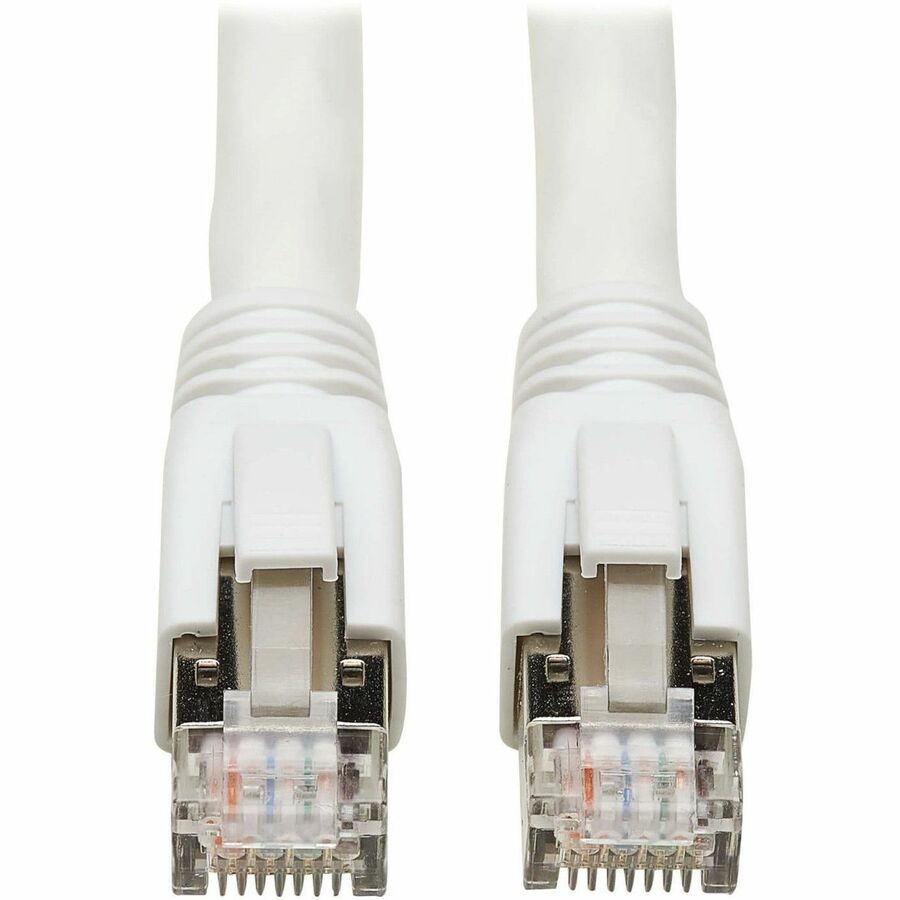 Câble Ethernet SSTP Cat8 40G sans accroc Tripp Lite par Eaton (RJ45 M/M), PoE, blanc, 3,1 m (10 pi) N272-F10-WH