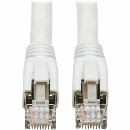 Câble Ethernet SSTP Cat8 40G sans accroc Tripp Lite par Eaton (RJ45 M/M), PoE, blanc, 3,1 m (10 pi) N272-F10-WH
