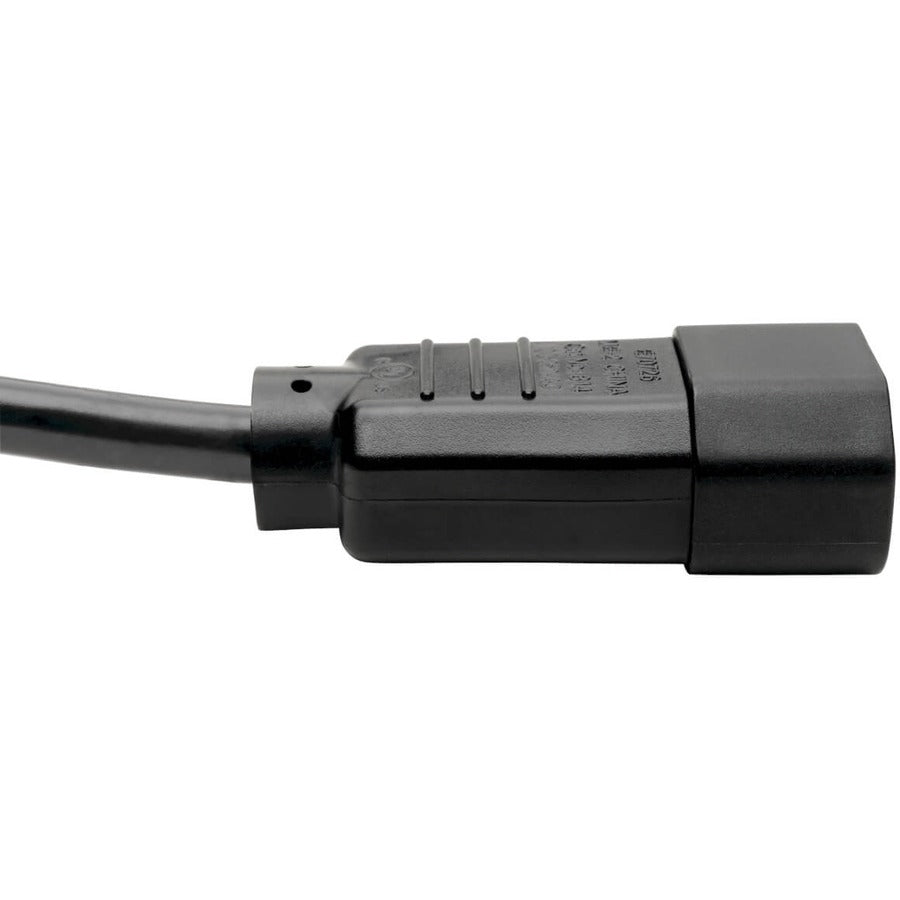 Tripp Lite 2ft Computer Power Cord Extension Cable C14 to C13 10A 18AWG 2' P004-002