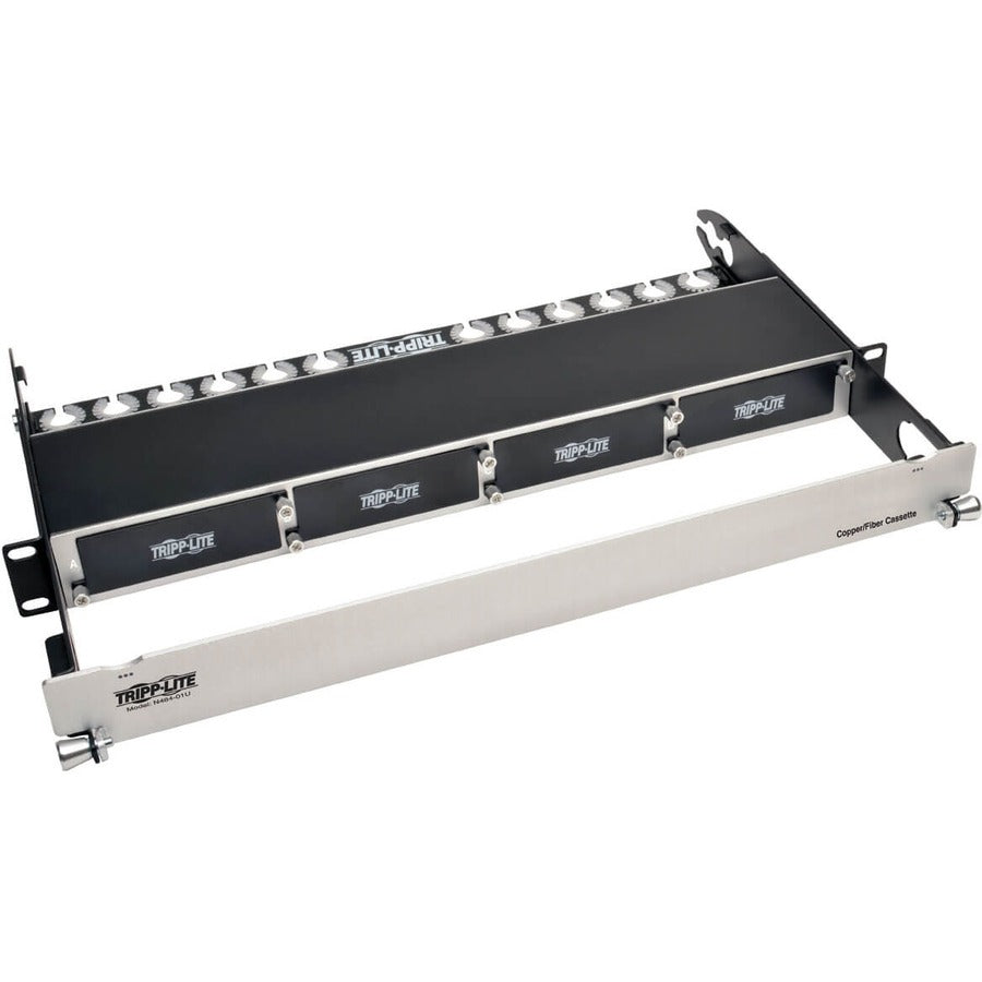 Panneau de boîtier en fibre de cuivre haute densité Tripp Lite, capacité de 4 cassettes 1U N484-01U