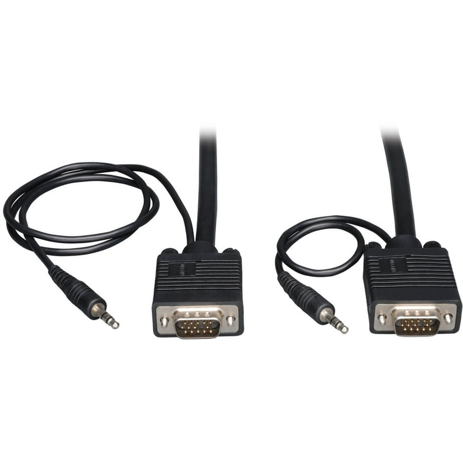 Câble coaxial pour moniteur SVGA/VGA de 6 pieds de Tripp Lite avec audio et RVB haute résolution HD15 3,5 mm M/M 6' P504-006