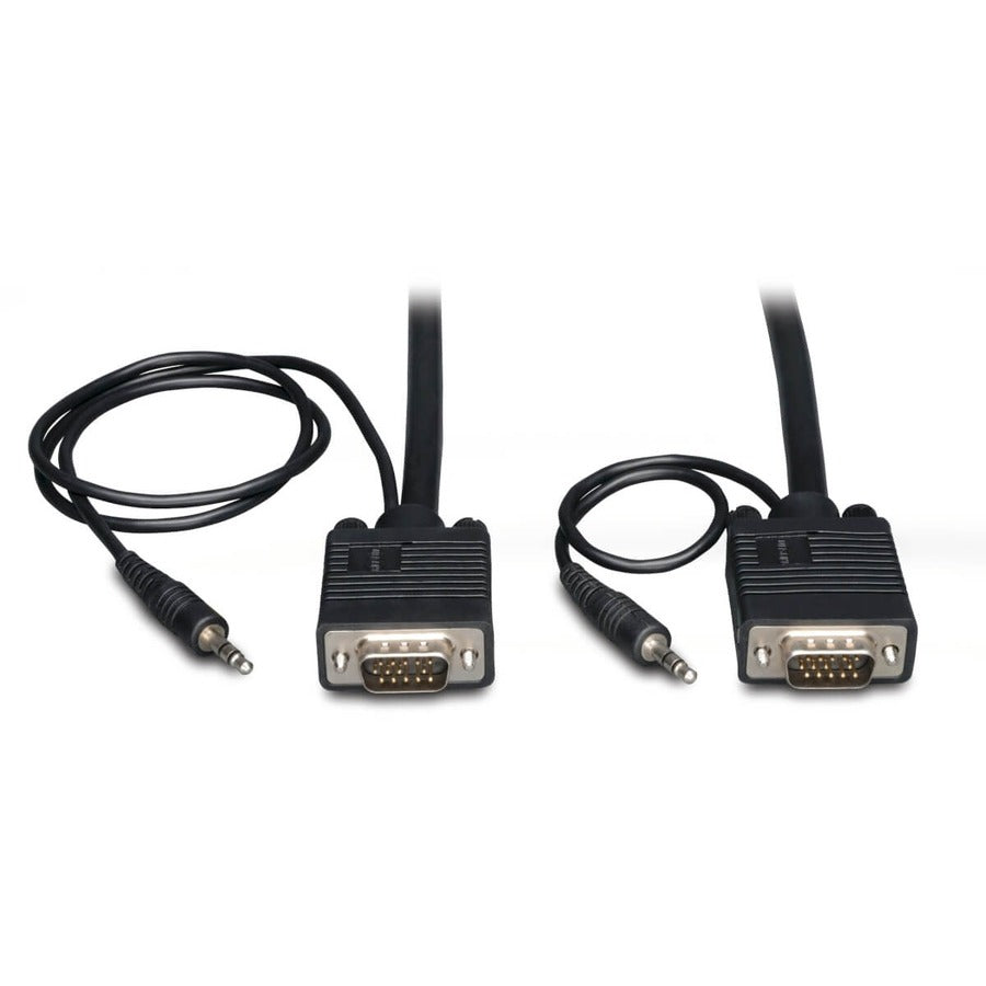 Câble coaxial pour moniteur SVGA/VGA de 10 pieds de Tripp Lite avec audio et RVB haute résolution HD15 3,5 mm M/M 10' P504-010