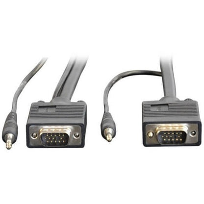 Câble coaxial pour moniteur SVGA/VGA de 10 pieds de Tripp Lite avec audio et RVB haute résolution HD15 3,5 mm M/M 10' P504-010