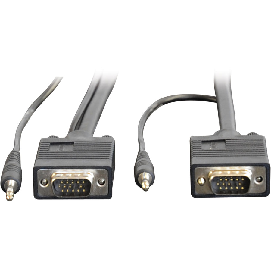 Câble coaxial pour moniteur SVGA/VGA de 10 pieds de Tripp Lite avec audio et RVB haute résolution HD15 3,5 mm M/M 10' P504-010