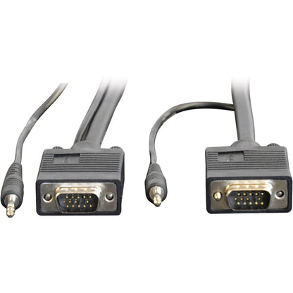 Câble coaxial pour moniteur SVGA/VGA de 10 pieds de Tripp Lite avec audio et RVB haute résolution HD15 3,5 mm M/M 10' P504-010
