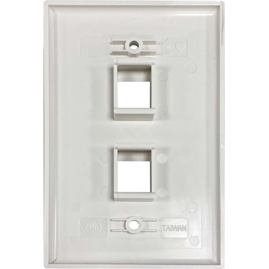 Plaque murale simple à 2 ports Safe-IT de Tripp Lite par Eaton, antibactérienne, ivoire brillant, TAA N042AB-002-IVG