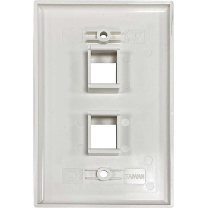 Plaque murale simple à 2 ports Safe-IT de Tripp Lite par Eaton, antibactérienne, ivoire brillant, TAA N042AB-002-IVG