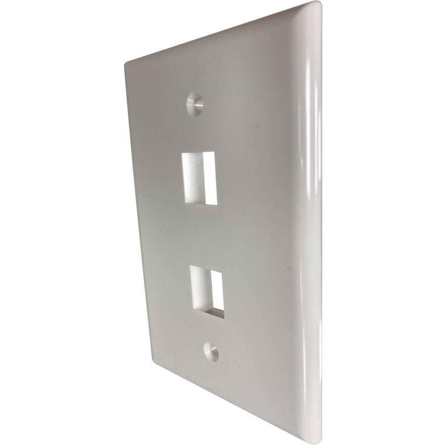 Plaque murale simple à 2 ports Safe-IT de Tripp Lite par Eaton, antibactérienne, ivoire brillant, TAA N042AB-002-IVG
