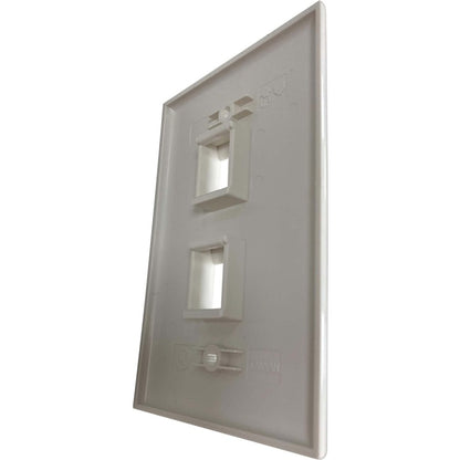 Plaque murale simple à 2 ports Safe-IT de Tripp Lite par Eaton, antibactérienne, ivoire brillant, TAA N042AB-002-IVG
