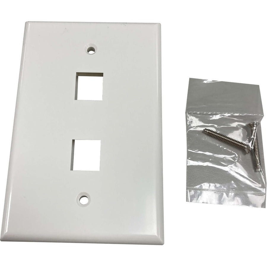 Plaque murale simple à 2 ports Safe-IT de Tripp Lite par Eaton, antibactérienne, ivoire brillant, TAA N042AB-002-IVG