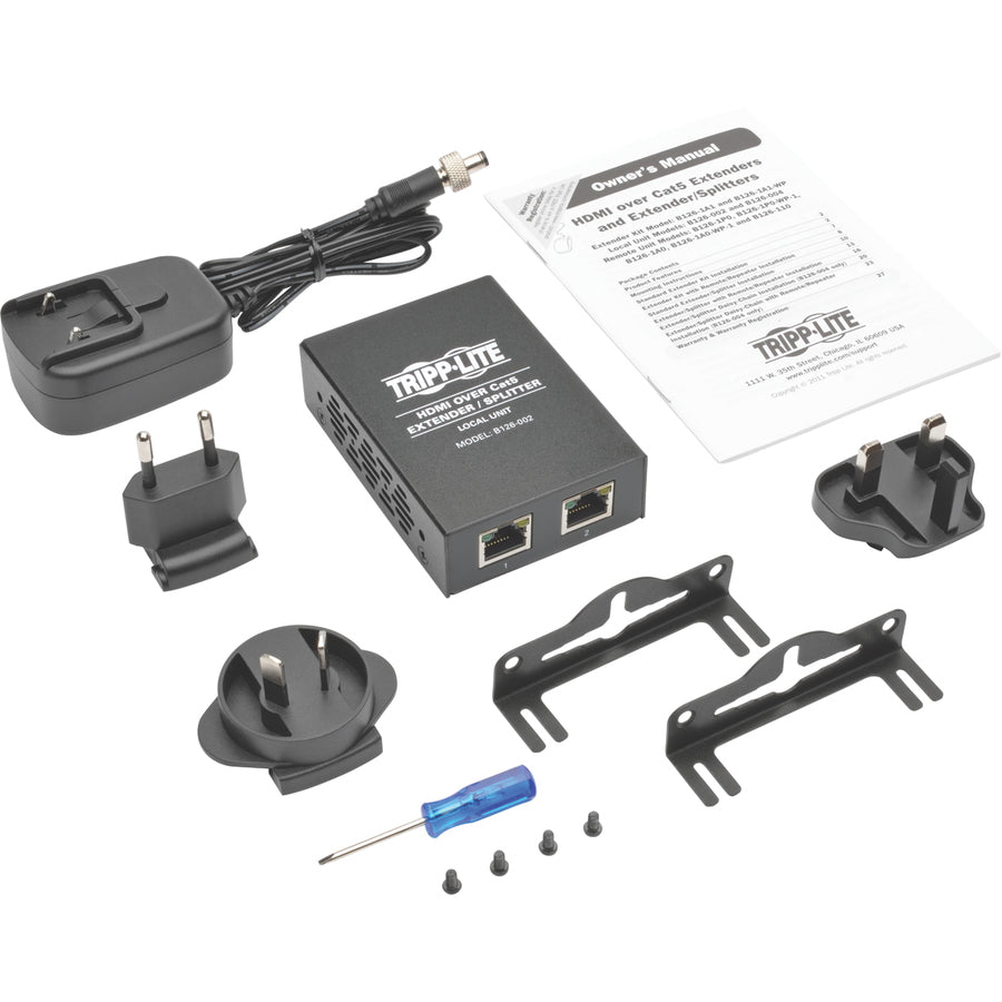 Tripp Lite by Eaton B126-002-INT 2-Port HDMI over Cat5/Cat6 Extender/Splitter B126-002-INT