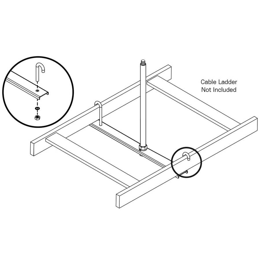 Support de plafond pour échelle à câbles Tripp Lite by Eaton SRLCNTRSPPT18 - Noir SRLCNTRSPPT18