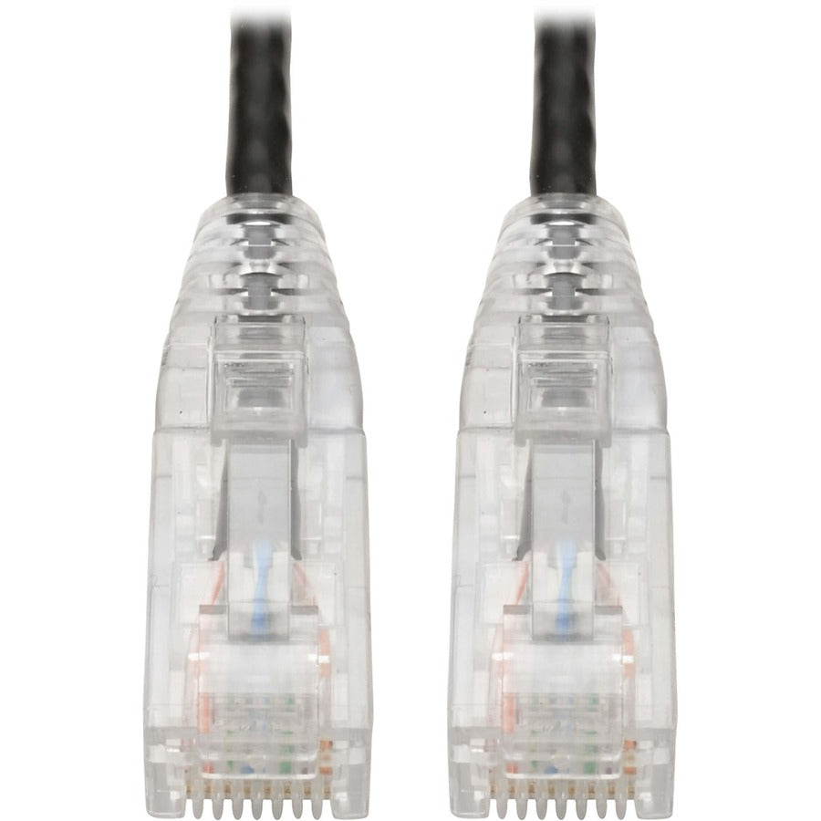Câble de raccordement UTP Cat6 Tripp Lite par Eaton (RJ45) - M/M, Gigabit, sans accroc, moulé, fin, noir, 8 po N201-S8N-BK