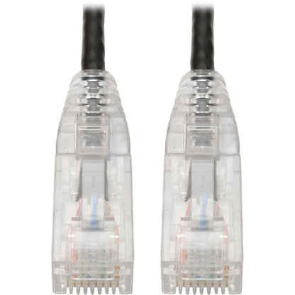Câble de raccordement UTP Cat6 Tripp Lite par Eaton (RJ45) - M/M, Gigabit, sans accroc, moulé, fin, noir, 8 po N201-S8N-BK