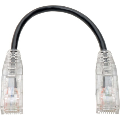 Câble de raccordement UTP Cat6 Tripp Lite par Eaton (RJ45) - M/M, Gigabit, sans accroc, moulé, fin, noir, 8 po N201-S8N-BK