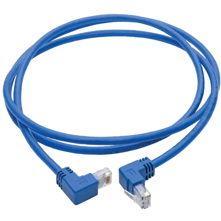 Câble de raccordement UTP Cat6 Tripp Lite par Eaton N204-005-BL-UD, mâle coudé vers le haut/mâle coudé vers le bas - 5 pi, bleu N204-005-BL-UD