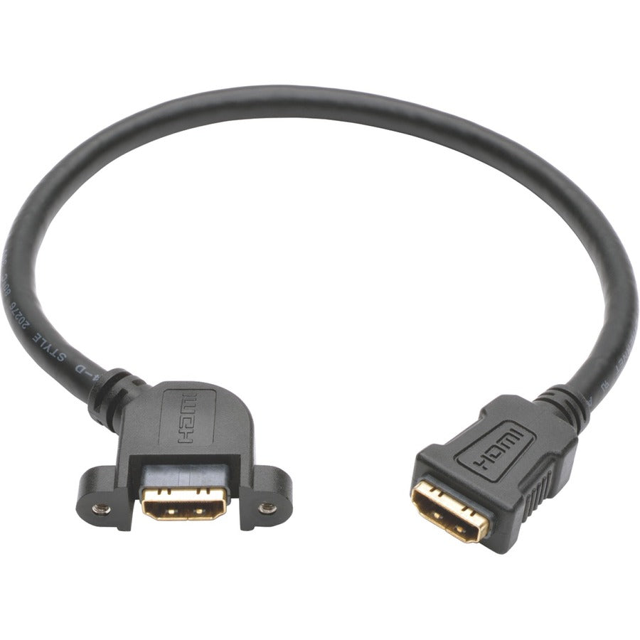 Câble HDMI haute vitesse Tripp Lite 1 pi avec Ethernet, vidéo numérique/audio, montage sur panneau F/F 1 pi P569-001-FF-APM