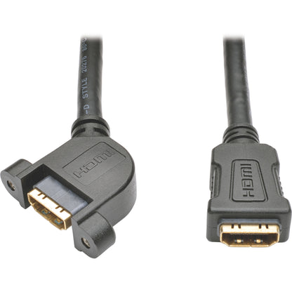Câble HDMI haute vitesse Tripp Lite 1 pi avec Ethernet, vidéo numérique/audio, montage sur panneau F/F 1 pi P569-001-FF-APM