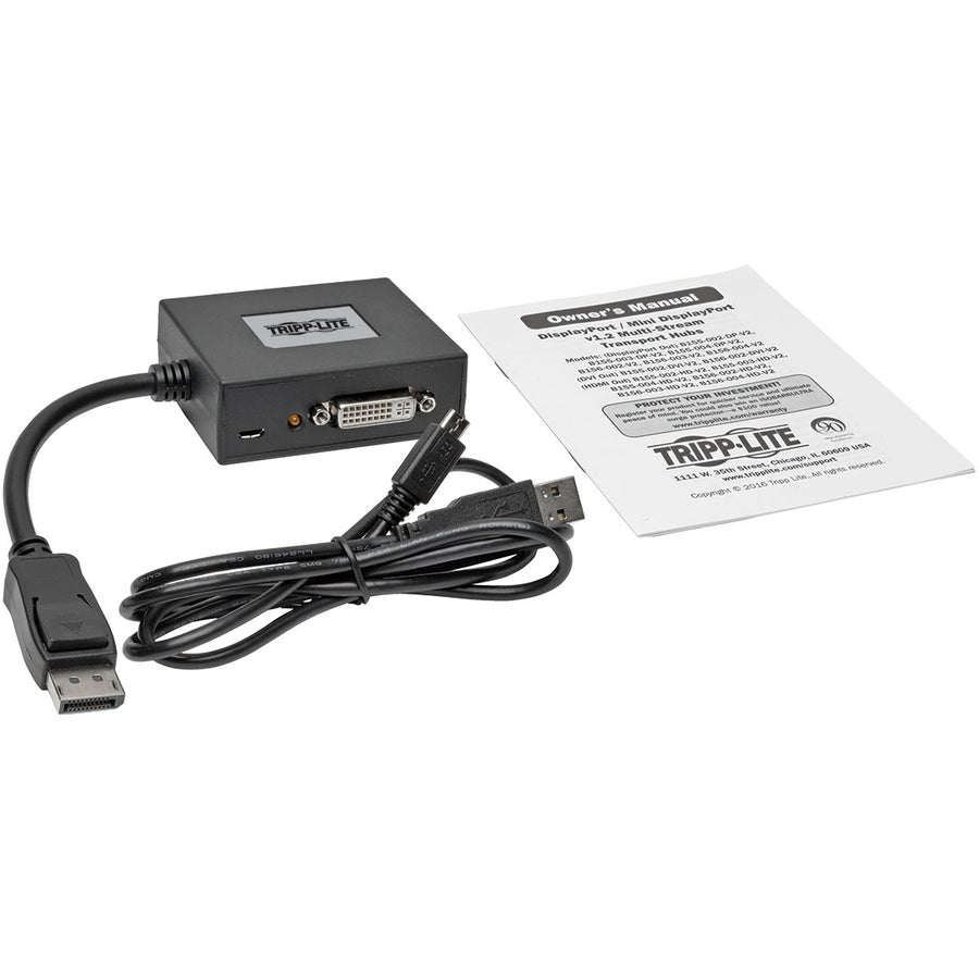 Hub DisplayPort 1.2 vers DVI à 2 ports Tripp Lite par Eaton B156-002-DVI-V2 MST B156-002-DVI-V2