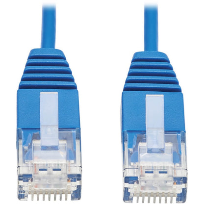 Câble Ethernet UTP moulé ultra-mince certifié Cat6a 10G de Tripp Lite par Eaton (RJ45 M/M), bleu, 6 po N261-UR6N-BL