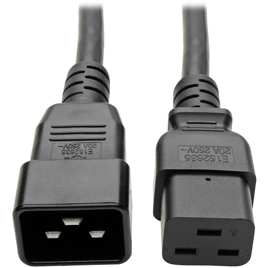 Câble d'extension de cordon d'alimentation Tripp Lite 6 pieds C19 à C20 robuste 20 A 12 AWG 6 pi P036-006