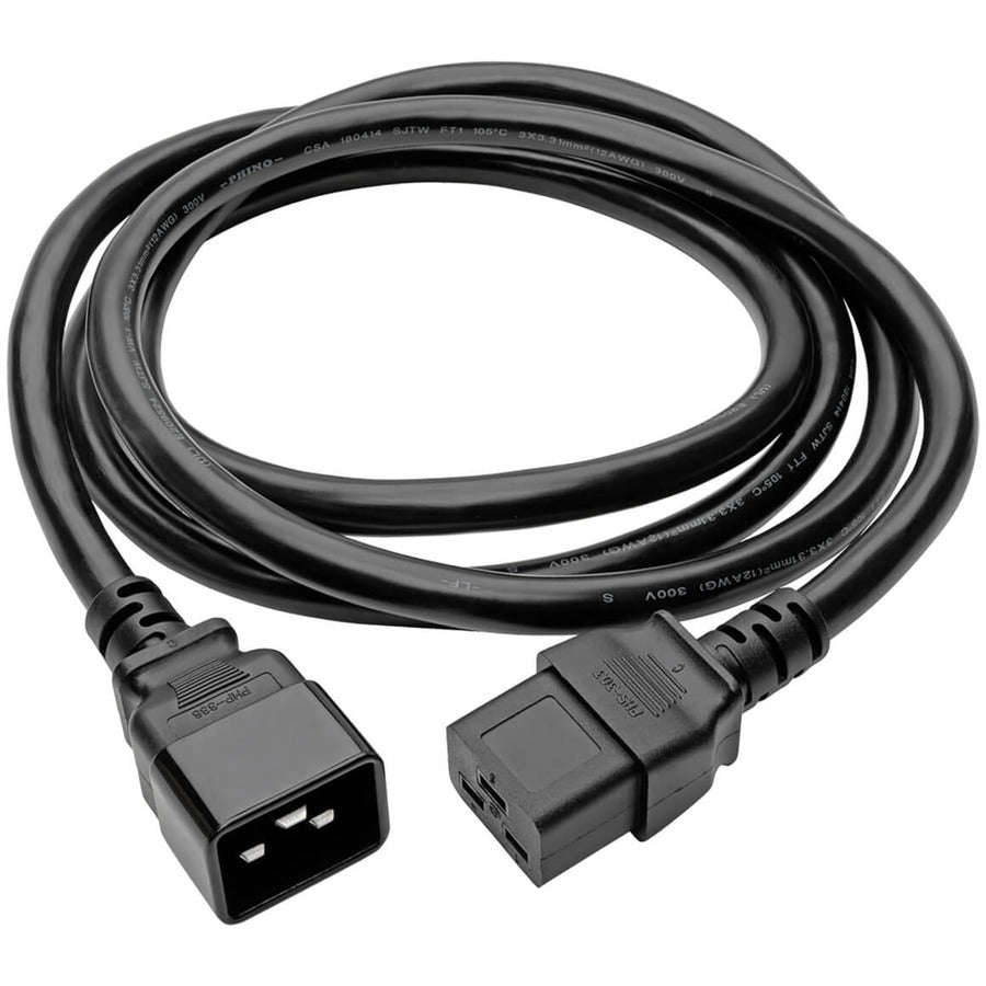 Câble d'extension de cordon d'alimentation Tripp Lite 6 pieds C19 à C20 robuste 20 A 12 AWG 6 pi P036-006