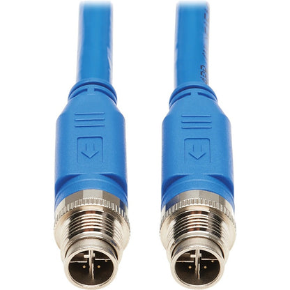 Câble Ethernet Cat6a 10G X-Code M12 Tripp Lite par Eaton NM12-6A1-02M-BL, M/M, bleu, 2 m (6,6 pi) NM12-6A1-02M-BL
