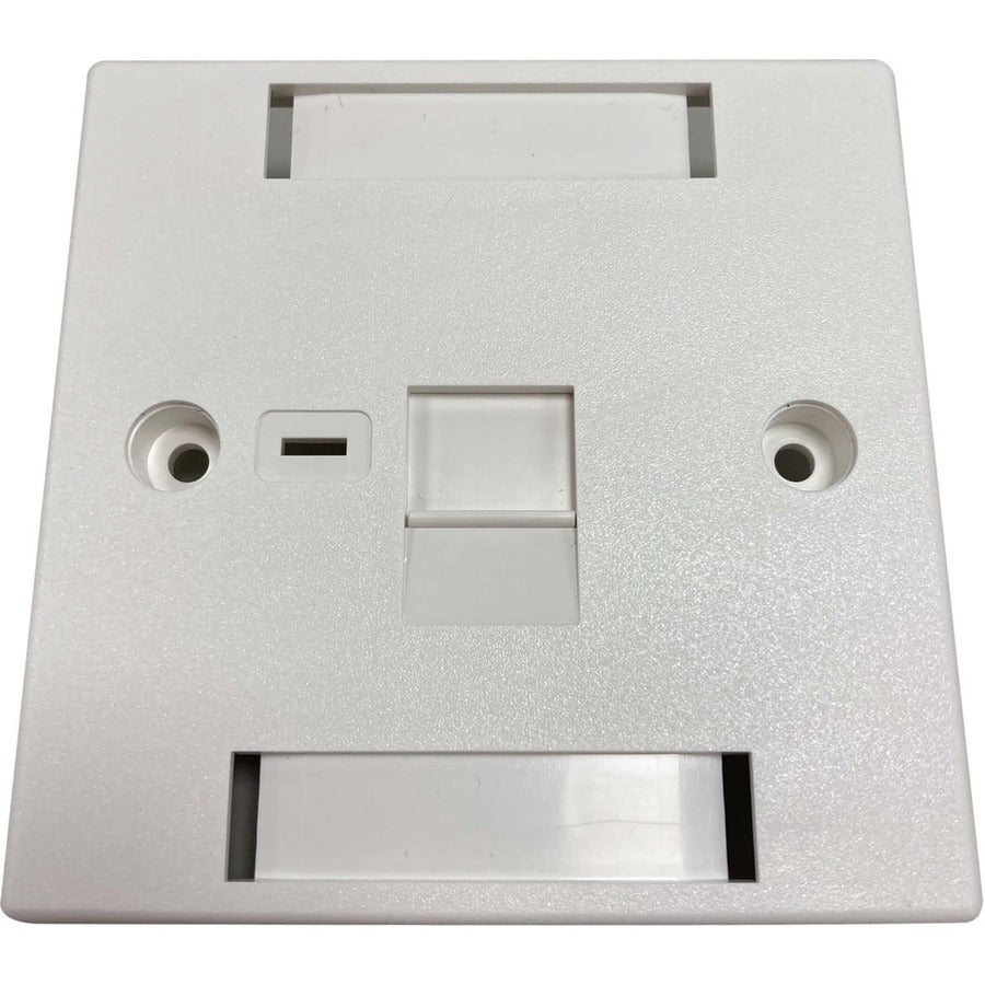 Tripp Lite by Eaton 1-Port UK-Style Keystone Wall Plate, Unloaded Shuttered Module, Icon Tab, White N042U-W01-ST