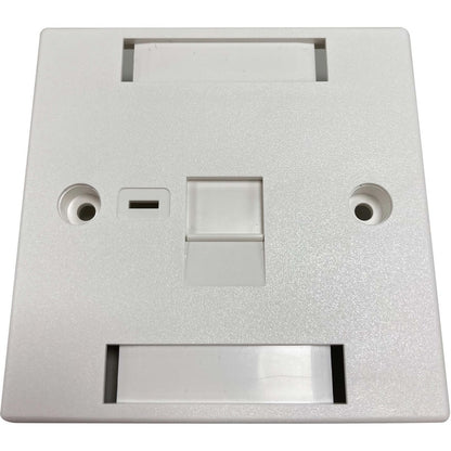 Tripp Lite by Eaton 1-Port UK-Style Keystone Wall Plate, Unloaded Shuttered Module, Icon Tab, White N042U-W01-ST