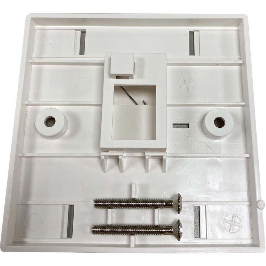 Tripp Lite by Eaton 1-Port UK-Style Keystone Wall Plate, Unloaded Shuttered Module, Icon Tab, White N042U-W01-ST