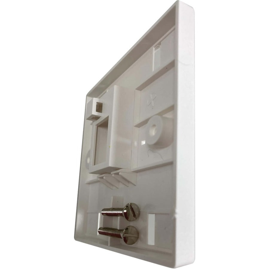 Tripp Lite by Eaton 1-Port UK-Style Keystone Wall Plate, Unloaded Shuttered Module, Icon Tab, White N042U-W01-ST